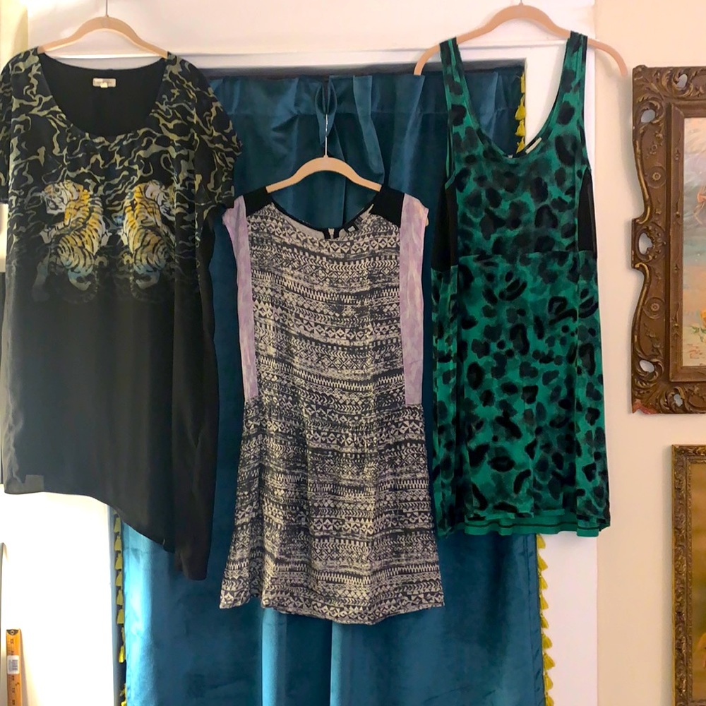 💚LAST CHANCE UO BUNDLE 3 dresses tiger leopard print aztec festival rave